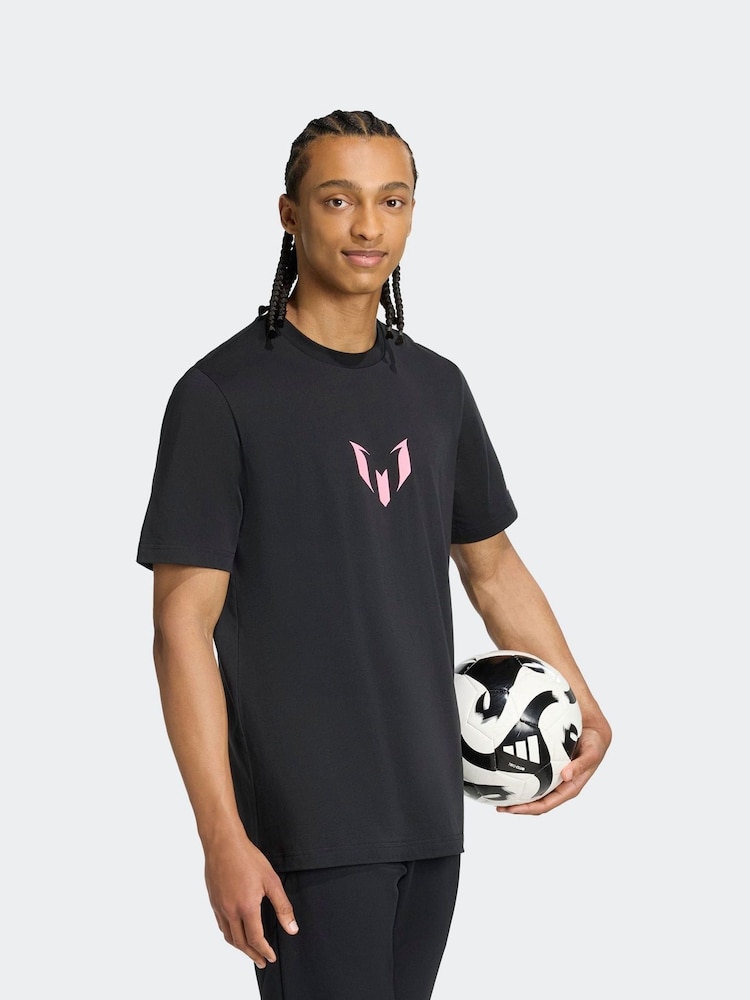adidas Black Messi Graphic T-Shirt - Image 1 of 6
