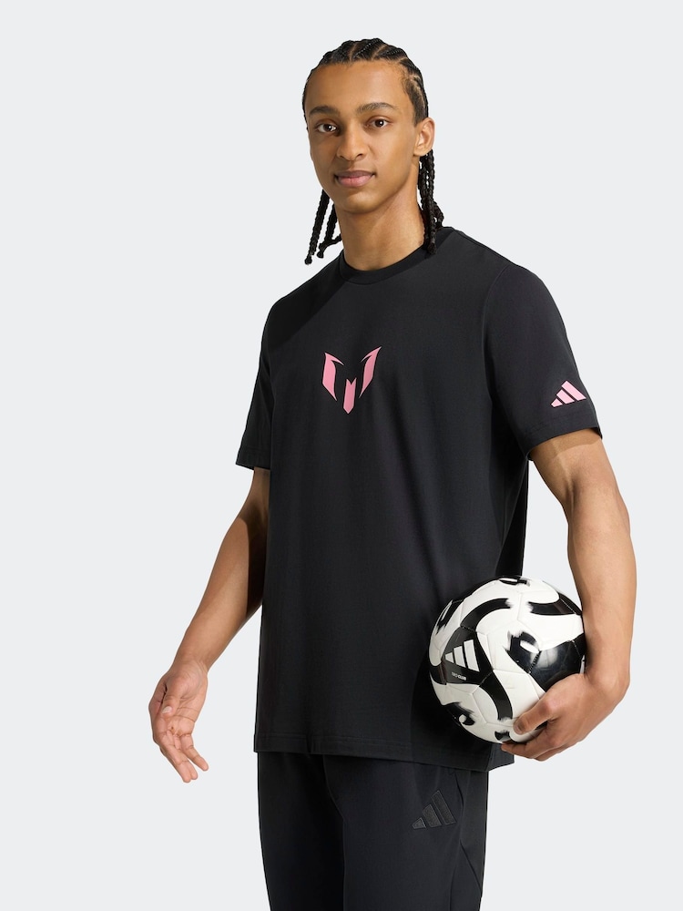 adidas Black Messi Graphic T-Shirt - Image 2 of 6 adidas Black Messi Graphic T-Shirt - Image 2 of 6