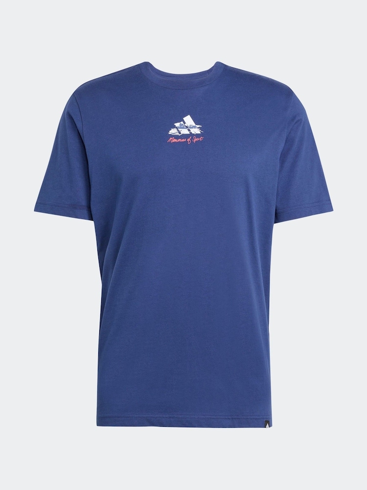 adidas Blue Memories Of Sport Gallery Graphic T-Shirt - Image 6 of 6