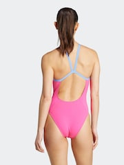 adidas Pink Essentials Thin Strap V Swimsuit - Image 2 of 5