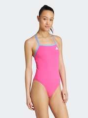 adidas Pink Essentials Thin Strap V Swimsuit - Image 3 of 5