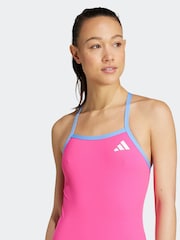 adidas Pink Essentials Thin Strap V Swimsuit - Image 4 of 5