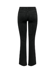 ONLY Black Mid Waist Flared Jeans With Comfort Stretch - Image 3 of 3