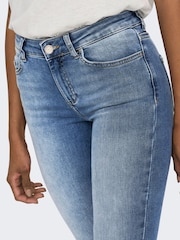 ONLY Blue Blush Mid Waist Flared Jeans With Super Stretch - Image 3 of 6