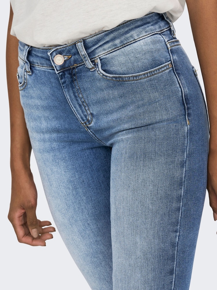 ONLY Blue Blush Mid Waist Flared Jeans With Super Stretch - Image 3 of 6
