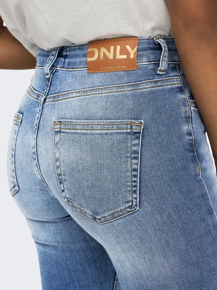 ONLY Blue Blush Mid Waist Flared Jeans With Super Stretch - Image 4 of 6