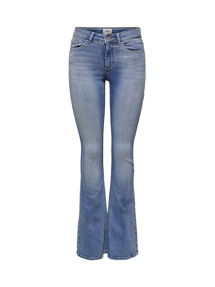ONLY Blue Blush Mid Waist Flared Jeans With Super Stretch - Image 5 of 6