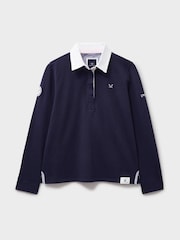 Crew Clothing Blue 100% Cotton Long Sleeve Rugby Shirt - Image 5 of 5