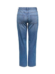 ONLY Blue Mom Fit Mid Waist Straight Leg Jeans - Image 6 of 6