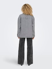 ONLY Grey Long Sleeve Loose Denim Over Shirt - Image 4 of 7