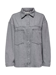 ONLY Grey Long Sleeve Loose Denim Over Shirt - Image 6 of 7