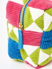 Oliver Bonas Pink Patchwork Corduroy Wash Bag - Image 3 of 5