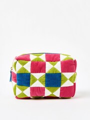 Oliver Bonas Pink Patchwork Corduroy Wash Bag - Image 4 of 5
