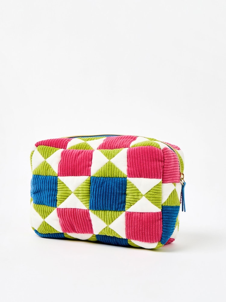 Oliver Bonas Pink Patchwork Corduroy Wash Bag - Image 5 of 5