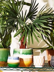 Oliver Bonas Green Large Aria Ceramic Plant Pot - Image 1 of 6