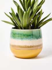Oliver Bonas Green Large Aria Ceramic Plant Pot - Image 2 of 6