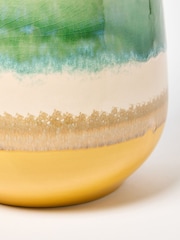 Oliver Bonas Green Large Aria Ceramic Plant Pot - Image 5 of 6