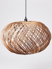 Oliver Bonas Natural Large Espiral Rattan Pendant Lamp Shade - Image 1 of 2