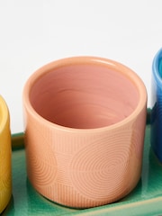 Oliver Bonas Set of 3 Green Cerchio Ceramic Plant Pots - Image 5 of 5