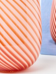 Oliver Bonas Pink Onda Stripe Glass Vase - Image 4 of 5