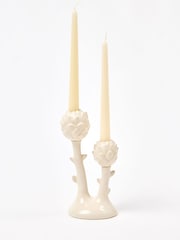 Oliver Bonas Cream Artichoke Ceramic Candelabra - Image 1 of 4