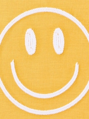 Oliver Bonas Yellow Embroidered Happy Face Framed Wall Art - Image 4 of 5