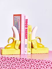 Oliver Bonas Yellow Banana Ceramic Book Ends - Image 1 of 4