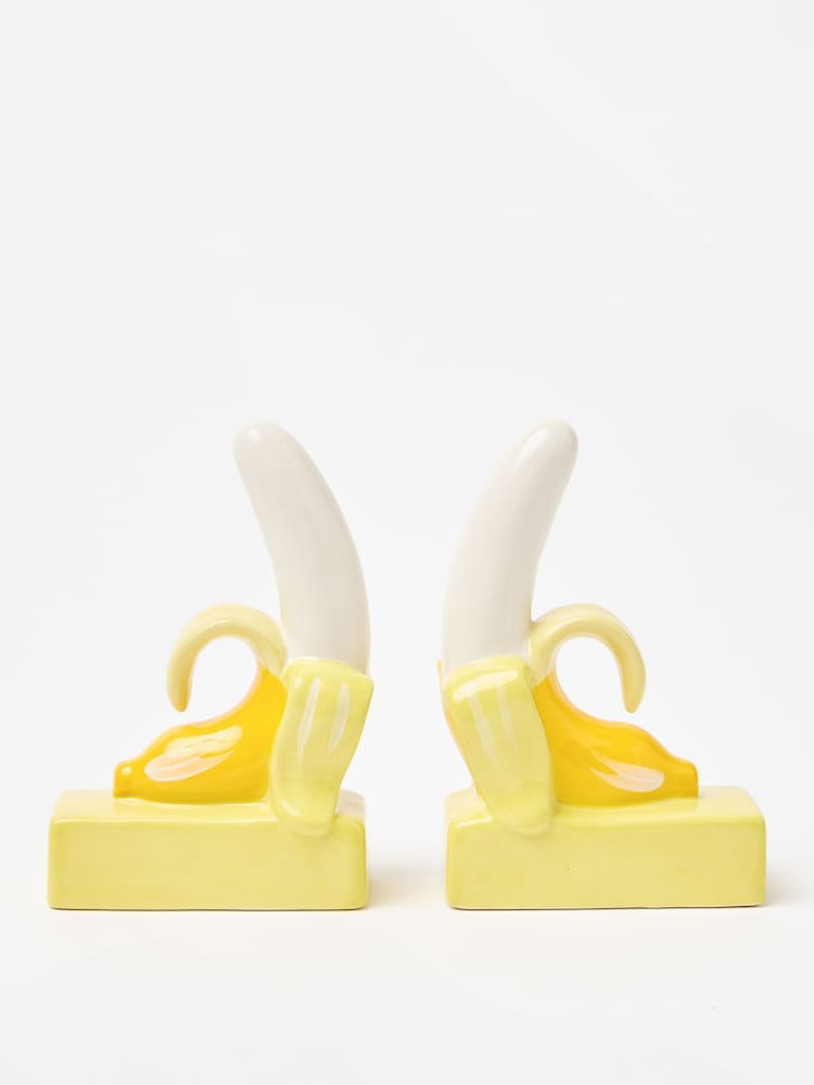 Oliver Bonas Yellow Banana Ceramic Book Ends - Image 4 of 4