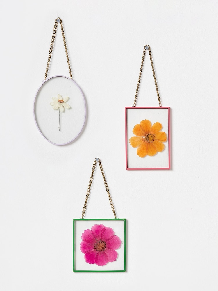 Oliver Bonas Set of 3 Gold Dried Flowers Print Wall Hanging - Image 1 of 4 Oliver Bonas Set of 3 Gold Dried Flowers Print Wall Hanging - Image 1 of 4