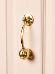 Oliver Bonas Gold Happy Face Gold Door Knocker - Image 2 of 3