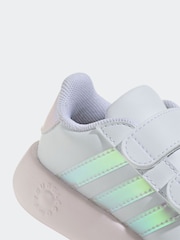 adidas White/Metallic/Pink Grand Court 2.0 Hook and Loop Infant Trainers - Image 7 of 8