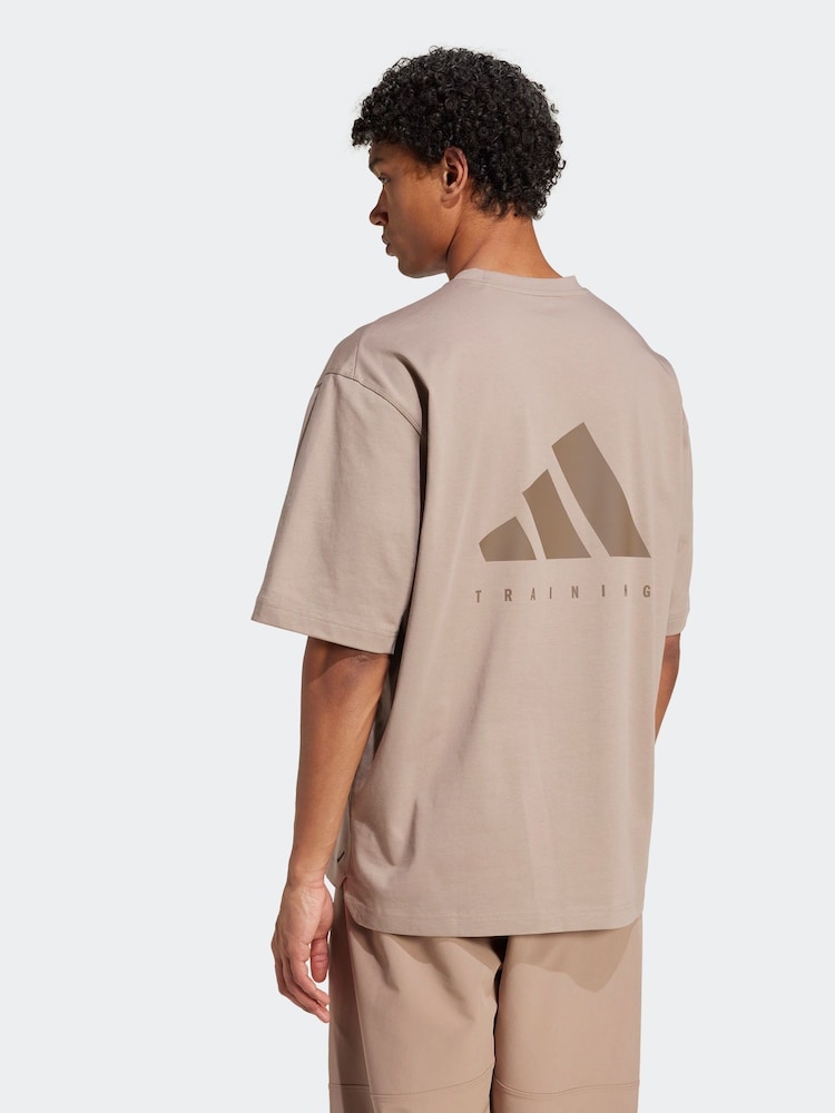 adidas Brown Oversize Power T-Shirt - Image 2 of 6