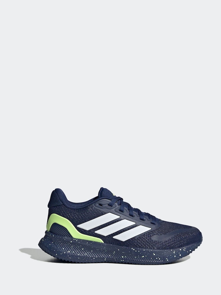 adidas Navy Runfalcon 5 Lace Running Junior Trainers - Image 1 of 9