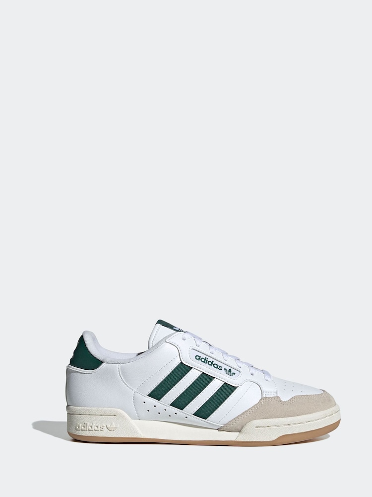 adidas Originals White Continental 80 Stripes Trainers - Image 1 of 9