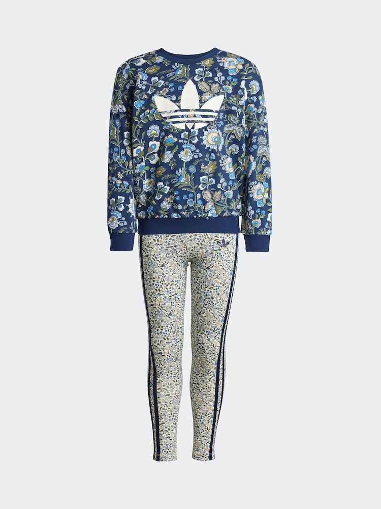 adidas Originals Blue x Liberty London Little Kids Sweatshirt and Leggings Set - Image 1 of 3 adidas Originals Blue x Liberty London Little Kids Sweatshirt and Leggings Set - Image 1 of 3