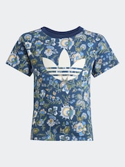 adidas Originals Blue x Liberty London T-Shirt and Short Set Little Kids - Image 2 of 3