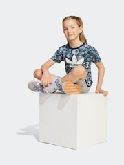 adidas Originals Blue x Liberty London T-Shirt and Short Set Little Kids - Image 5 of 8