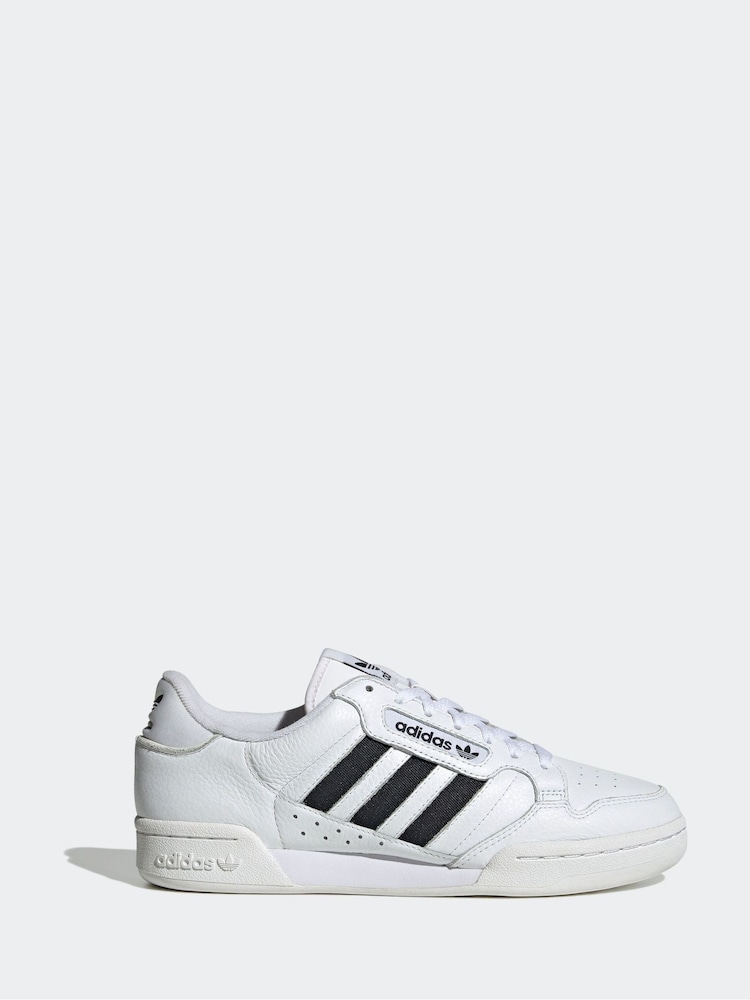 adidas Originals White Continental 80 Stripes Trainers - Image 1 of 8