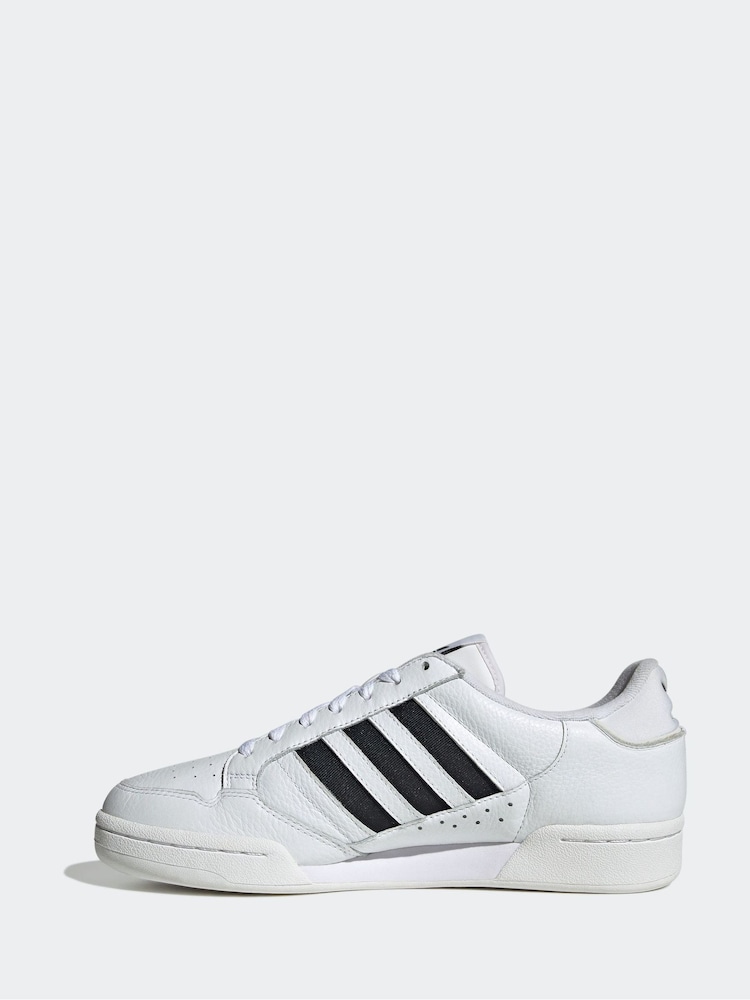 adidas Originals White Continental 80 Stripes Trainers - Image 2 of 8