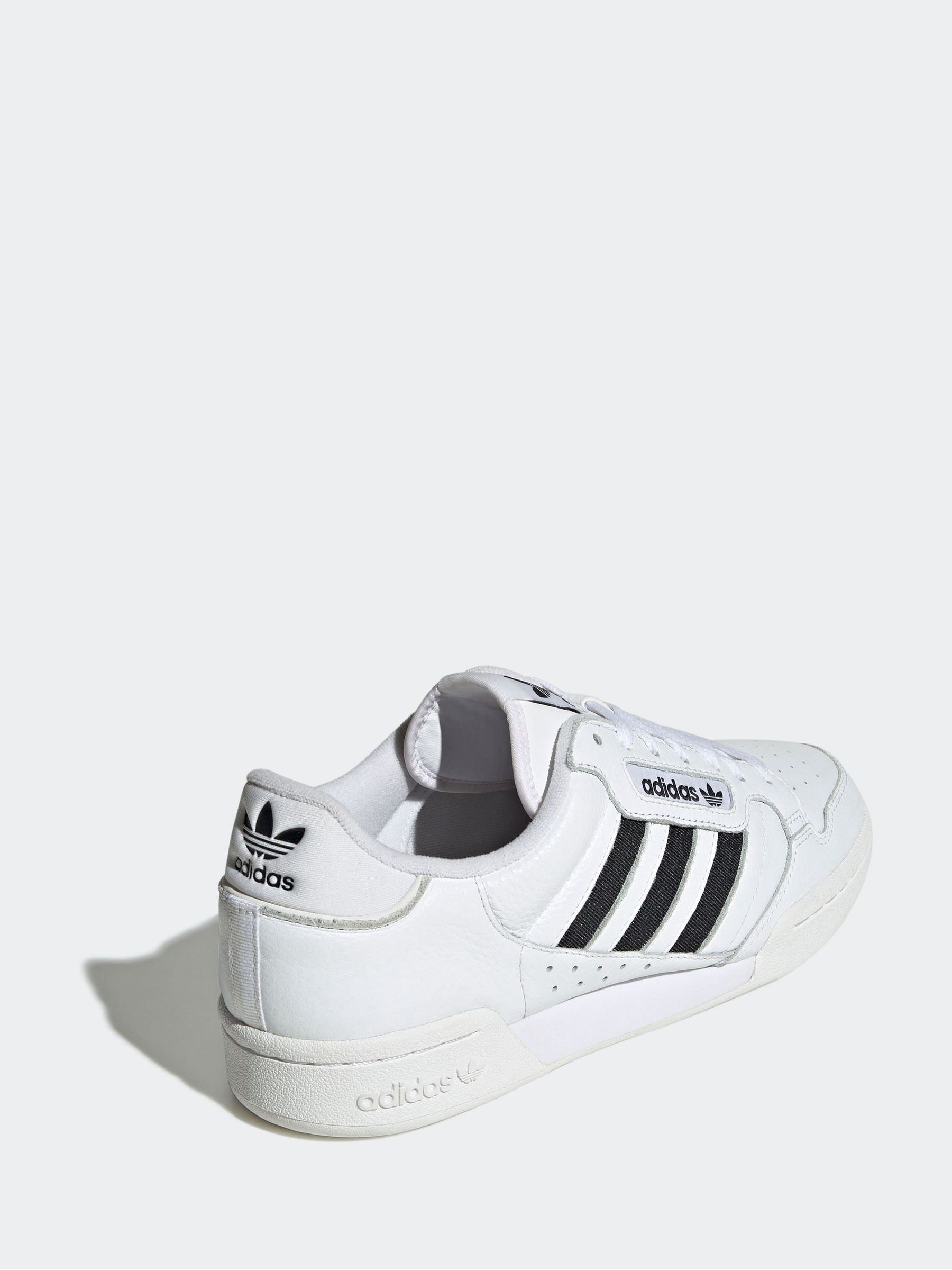 Buy adidas Originals White Continental 80 Stripes Trainers