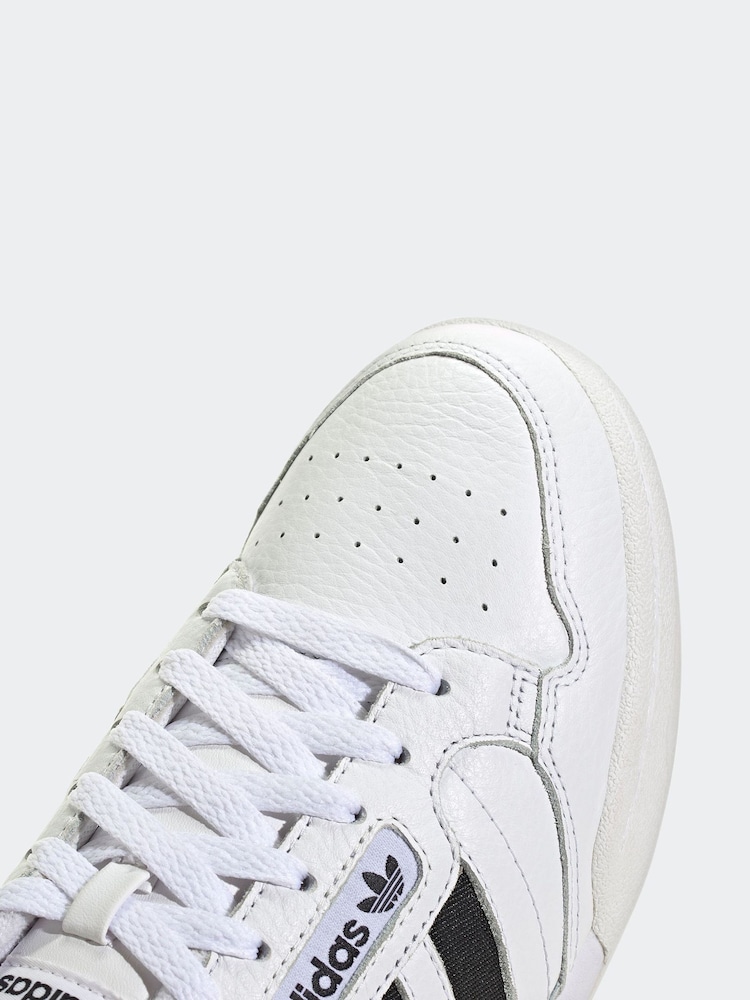 Buy adidas Originals White Continental 80 Stripes Trainers from