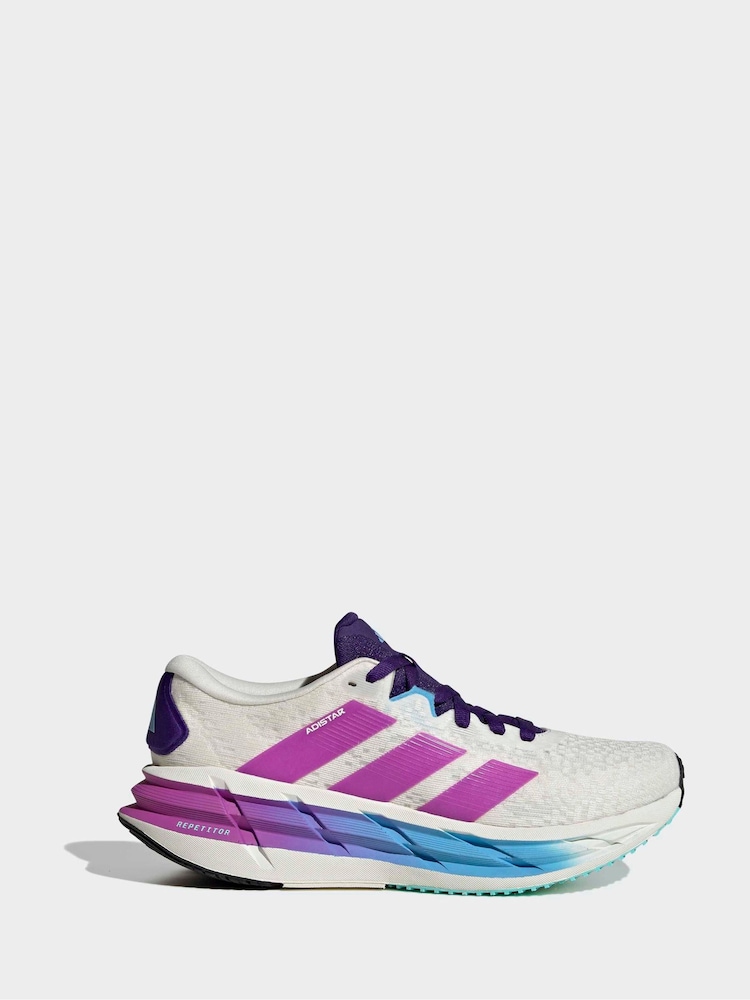 adidas White Adistar 4 Trainers - Image 1 of 10