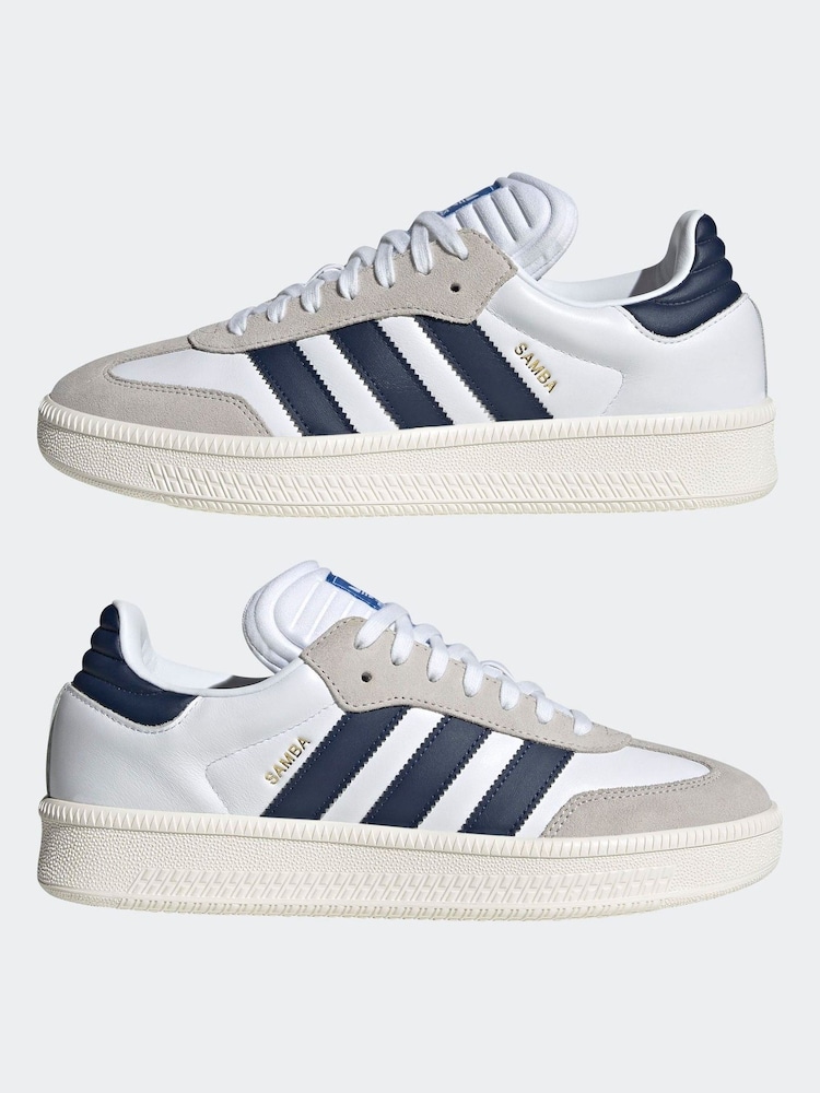 adidas gazelle silver green womens adidas Originals Samba Xlg Men's Wonder White/Ash Blue/Gum Shoes, Size: 10 main image 1