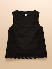 Joules Cove Linen Blend Black Sleeveless Top with Linen - Image 6 of 6