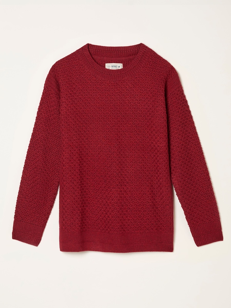 FatFace Ella Cherry Red Textured Knitted Jumper - Image 6 of 6 FatFace Ella Cherry Red Textured Knitted Jumper - Image 6 of 6