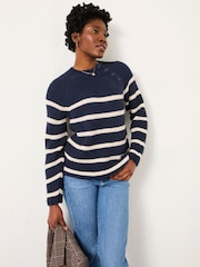 FatFace Navy Breton Stripe Knitted Jumper - Image 3 of 6