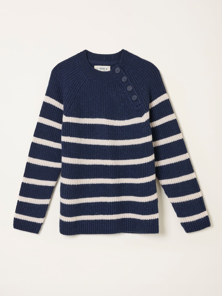 FatFace Navy Breton Stripe Knitted Jumper - Image 6 of 6 FatFace Navy Breton Stripe Knitted Jumper - Image 6 of 6