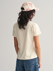 GANT Cream Regular-Fit Shield 100% Cotton T-Shirt - Image 2 of 9