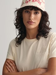 GANT Cream Regular-Fit Shield 100% Cotton T-Shirt - Image 4 of 9