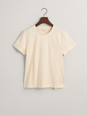 GANT Cream Regular-Fit Shield 100% Cotton T-Shirt - Image 9 of 9